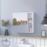Orion Medicine Cabinet, Three Internal Shelves, Single Door, Two External Shelves -White