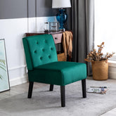 Venus 53" 2Piece Living Room Armless Button Tufted Pattern Accent Chair with Velvet Fabric and Premium High Density Foam Cushion, Green