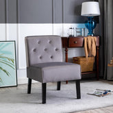 Venus 53" 2Piece Living Room Armless Button Tufted Pattern Accent Chair with Velvet Fabric and Premium High Density Foam Cushion, Grey
