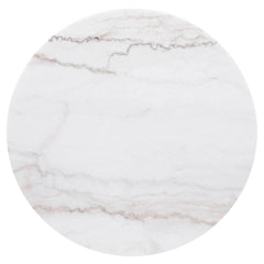 Demeter White and Charcoal Round Marble Top Side End Table