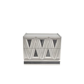 Vista Modern & Contemporary Style 2-Drawer Night stand Made with Wood and Gold Accents in River Sand Grey