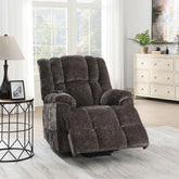 Venus Brown Chenille Power Motion Recliner with Lift, Heating & Massage Function