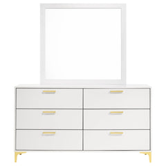 Eternity White 6-drawer Dresser with Mirror