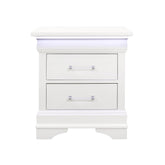 SHOWCASE WHITE NIGHTSTAND WITH LED