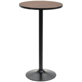 41" H Bar Height Round Bar Table, Rustic Industrial Pub Table, Elm Wood Top Bistro Table with Metal Base