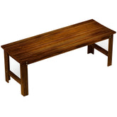 2-Seat Wood Garden Bench, Patio Bench Outdoor Bench with Slatted Seat, Backless Front Porch Bench for Park, Garden, Poolside, Deck, Carbonized