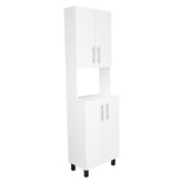Andromache 76,8" Tall Two Double Door Cabinet Kitchen Pantry with Hutch and Five Shelves, Microwave Cabinet, Storage Cabinet, Kitchen Organization, Garage Cabinet, Kitchen