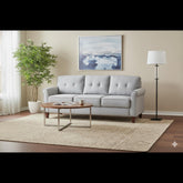 Light Grey 3-Seater Sofa, Couch, Mid-Century Upholstered Sofa for Living Room Apartment