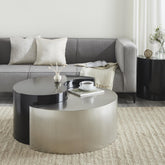 SUMMIT YANG Modern & Contemporary Style Coffee Table Made with Iron Sheet Frame in Black & Silver