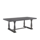 Zeus Weathered Gray Oak Finish Dining Table