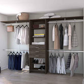 Chronos 3-Drawer 4-Shelf Closet System Dark Walnut