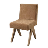 Paradise Chocolate Chenille & Oak Side Chair (Set of 2)