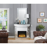 Perseus Mirrored & Faux Crystals Fireplace