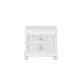 Hades Modern Style 2 Drawer Nightstand made with wood and LED in White