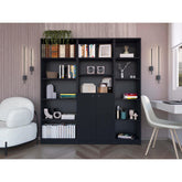 Wenge 3 Piece Living Room Set with 3 Bookcases