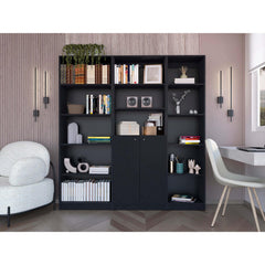 Wenge 3 Piece Living Room Set with 3 Bookcases