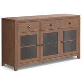 Gallery 54 inch Wide Solid Wood Sideboard Buffet in Medium Saddle Brown