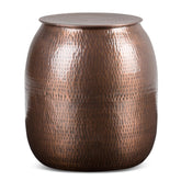 Iphigenia 19 inch Wide Metal Storage Accent Table in Antique Copper