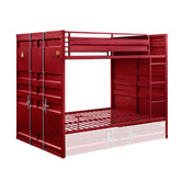 Odysseus Red Finish Full/Full Bunk Bed