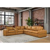 Large Arm Leather Match Upholstery Modular Sectional