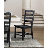 Contemporary Black Finish Side Chairs Set of 2 Dining Wooden Kitchen Dining Furniture Casual Style