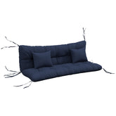 59" Tufted Bench Cushions & Throw Pillows, Replacement Bench Seat Pad, Back & 2 Pillows for Outdoor Furniture, Navy Blue