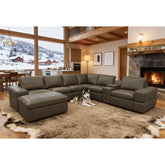 Large Arm Leather Match Upholstery Modular Sectional