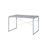 Saga Faux Concrete & Silver Finish Writing Desk