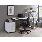 Avalon White & Chrome Finish Writing Desk