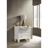 Electra White 3-drawer Nightstand with Pull Out Tray