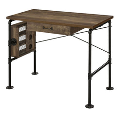 Pluto Oak and Black 1-drawer Writing Desk
