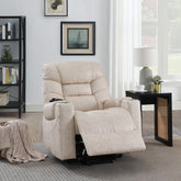 Valhalla Ivory Leather Aire Power Motion Recliner with Lift, Heating & Massage Function
