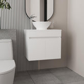 Aeneas Sink Vanity Manchester, Two Drawers and Open Shelf, White