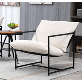 Quasar Modern Velvet Accent Chair, Metal Frame Contemporary Recliner with Deep Seating Cushion for Home Office