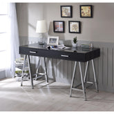 Aura Black High Gloss & Chrome Finish Writing Desk W/USB