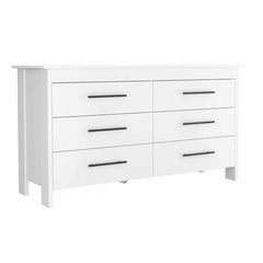 Crown 6-Drawer Rectangle Dresser White