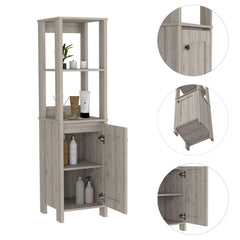 Vista 4-Shelf Linen Cabinet Light Grey