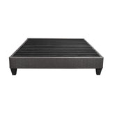 Queen Size Platform Bed Base, Upholstered Mattress Foundation Bed Frame, Dark Grey