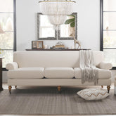 Polyxena Lawson Three-Cushion Tightback Sofa, Sky Neutral Beige Polyester