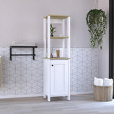 Hector Clair Linen Cabinet, Two Interior Shelves, Two Open Shelves, Single Door