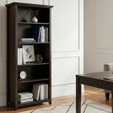 Atlas 30 inch Solid Wood 5 Shelf Bookcase in Hickory Brown