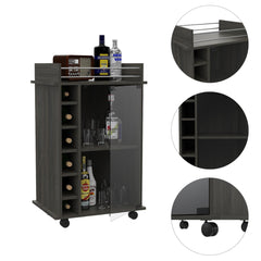 Shangri-La 6-Bottle 3-Shelf Bar Cart Carbon Espresso