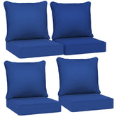 Patio Chair Cushions Set of 4 with Seat & Backrest, Fade Resistant Seat Replacement Cushion Set, Navy Blue