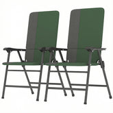 Folding Patio Chairs Set of 2, Padded High Back Lawn Camping Chairs with Armrests, 600D Oxford Fabric, Dark Green