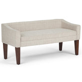 Quasar 50 inch Wide Upholstered Bench in Platinum Woven Fabric