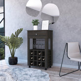 Mirage 1-Drawer 12-Bottle Wine Cabinet Carbon
