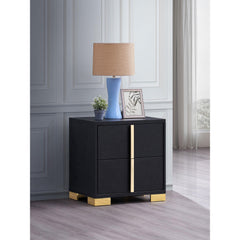 Treasury Black 2-drawer Nightstand