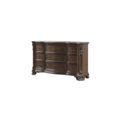 Traditional Style 9-Drawer Dresser With metal drawer pulls Made with Wood in Dark Walnut