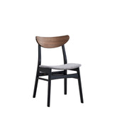 Summit Gray Linen, Walnut & Black Finish Side Chair (Set of 2)