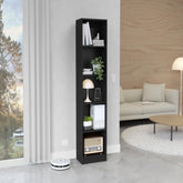 Bookcase Compact Bookshelf with Multiple Shelves, Black